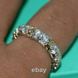 4Ct Round Brilliant Cut Moissanite Full Eternity Band Ring 14K White Gold Plated