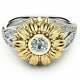 4ct Round Cut Vvs1/d Diamond Eternity Sunflower Party Ring 14k Two Tone Gold Fn