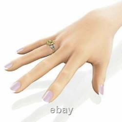 4Ct Round Cut VVS1/D Diamond Eternity Sunflower Party Ring 14K Two Tone Gold FN