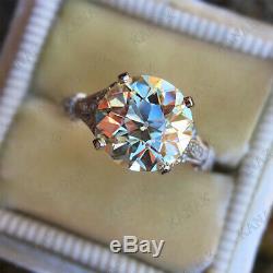 5.25Ct Round Cut Diamond 14K White Gold Finish Solitaire Vintage Engagement Ring