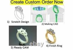 5.80Carat Pear Shape Natural Emerald and Diamond Halo Ring 18K White Gold Plated