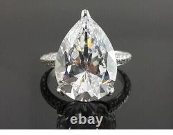 50ct White Pear-Cut Large Stone CZ Ring 925 Sterling Silver Jewelry For Women
