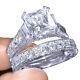 7.36 Ct Vintage Wedding Band Ring Princess Cut Created Topaz 925 Sterling Silver