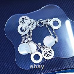 7.5, vintage sterling silver 925 handmade multi strands circle chain bracelet