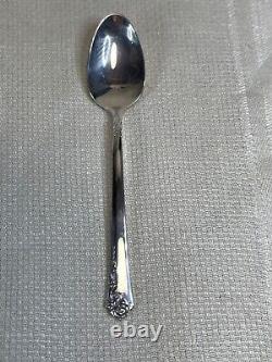 8 Vintage 1946 Oneida Damask Rose Heirloom Sterling Silver Demitasse Spoons