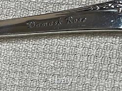 8 Vintage 1946 Oneida Damask Rose Heirloom Sterling Silver Demitasse Spoons