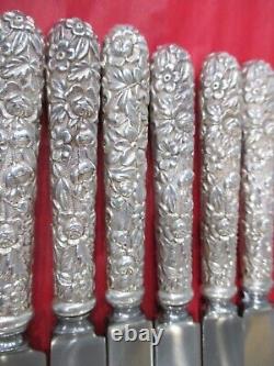 8 Vintage Sterling Silver Luncheon Knife- Kirk Repousse-old Style