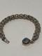 81/2 Heavy Linked Sterling Silver Bracelet With Millefiori Gem On Clasp Marked