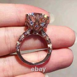 8X8 MM Vintage Luxury Moissanite 925 Sterling Silver Engagement Women Rings