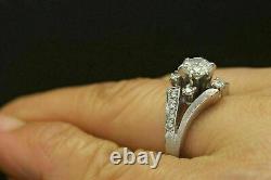 925 Sterling Silver 2.00 Ct Simulated Diamond Vintage Solitaire Engagement Ring