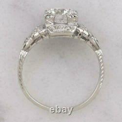 925 Sterling Silver 3.50 Ct Simulated Diamond Vintage Solitaire Engagement Ring