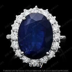 925 Sterling Silver 5Ct Oval Cut Lab-Created Blue Sapphire Vintage Wedding Ring