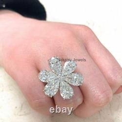 925 Sterling Silver 6.25 Ct Pear Moissanite Engagement Wedding Women's Ring