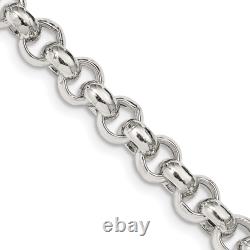 925 Sterling Silver 7.75mm Rolo Chain Necklace 18 or 20 or 24 inch
