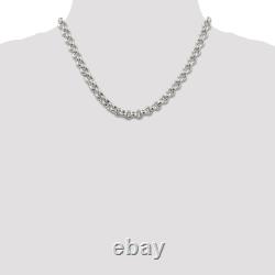 925 Sterling Silver 7.75mm Rolo Chain Necklace 18 or 20 or 24 inch