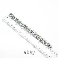 925 Sterling Silver Antique Art Deco Double Rolo Link Bracelet 6.25