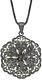 925 Sterling Silver Black Plated Enameled Vintage Lace Flower Chain Necklace Pen
