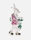 925 Sterling Silver Brooches Moissanite Bunny Rabbit Wine Design Lapel Pins