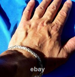 925 Sterling Silver Byzantine Bracelet Woven Braided Vintage Style Chain Gift