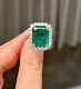 925 Sterling Silver Certified Natural Emerald Handmade Ring Gift For Free Ship