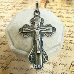 925 Sterling Silver Cross 2.1 Classic Vintage East European #1910
