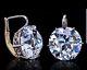 925 Sterling Silver Earrings Cubic Zirconia Oec Vintage Tyle Women's