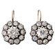 925 Sterling Silver Earrings Cubic Zirconia Vintage Style Halo Dangle Women's