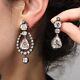 925 Sterling Silver Earrings Cubic Zirconia Vintage Style Pear Drop Women's