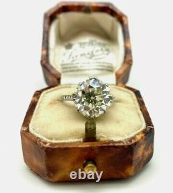 925 Sterling Silver Estate Vintage Style Art Deco Ring 3.1 Ct Round Diamond