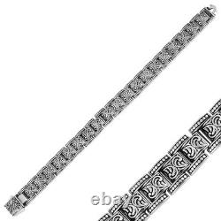 925 Sterling Silver Handmade Engraved Chain Bracelet