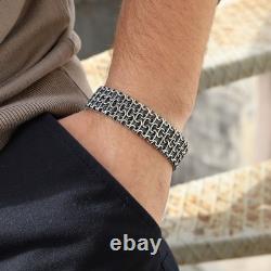 925 Sterling Silver Heavy Wide Viking 20MM Heavy Chain Bracelet