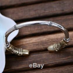 925 Sterling Silver Men Jewelry Vintage Cuff Bracelet Nordic Bangle Bracelet