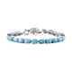 925 Sterling Silver Natural Larimar Moissanite Tennis Bracelet Size 7.25 Ct 20