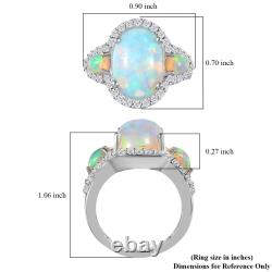 925 Sterling Silver Platinum Plated Welo Opal Ring Jewelry for Women Ct 5