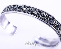 925 Sterling Silver Ribbon Swirl Cuff Bracelet MSRP $300 Handmade Vintage