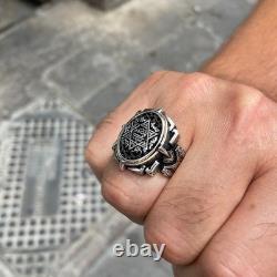 925 Sterling Silver Silver Seal Of King Solomon Signet Ring