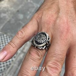 925 Sterling Silver Silver Seal Of King Solomon Signet Ring