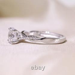 925 Sterling Silver Twisted Engagement Ring 1.20CT Real Moissanite Wedding Ring