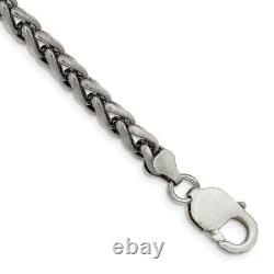 925 Sterling Silver Vintage 6mm Round Spiga Chain Bracelet Link Wheat Fine