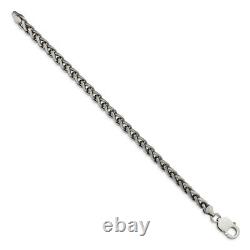 925 Sterling Silver Vintage 6mm Round Spiga Chain Bracelet Link Wheat Fine