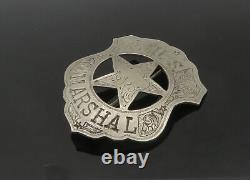 925 Sterling Silver Vintage Antique U. S. Marshall Badge Brooch Pin BP8282
