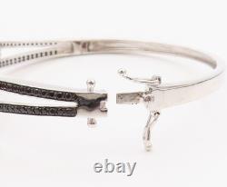 925 Sterling Silver Vintage Bracelet Oval Cabochon Opal & Spinel Bangle BT11386