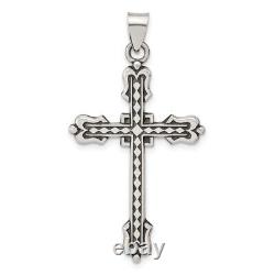 925 Sterling Silver Vintage Budded Cross Necklace