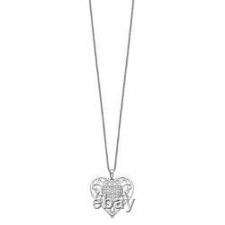 925 Sterling Silver Vintage CZ Heart Necklace for Daughter 18 inch