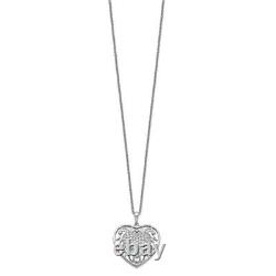 925 Sterling Silver Vintage CZ Heart Necklace for Granddaughter 18 inch