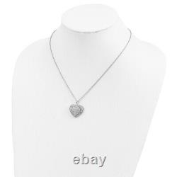 925 Sterling Silver Vintage CZ Heart Necklace for Granddaughter 18 inch
