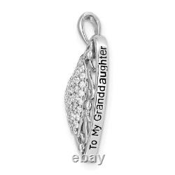 925 Sterling Silver Vintage CZ Heart Necklace for Granddaughter 18 inch