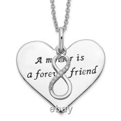 925 Sterling Silver Vintage Cubic Zirconia CZ Mother Forever Friend 18 Necklace