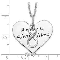 925 Sterling Silver Vintage Cubic Zirconia CZ Mother Forever Friend 18 Necklace