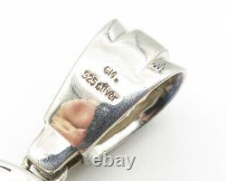 925 Sterling Silver Vintage Cubic Zirconia Encrusted Cutout Pendant PT8813